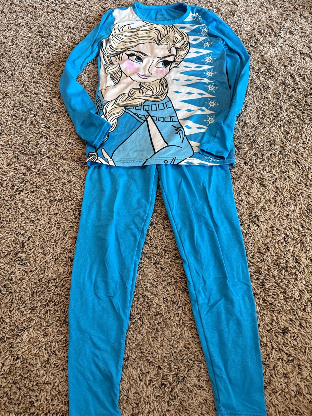 Cuddl Duds Bright Blue Elsa Graphic Long-Sleeve Pajama Set